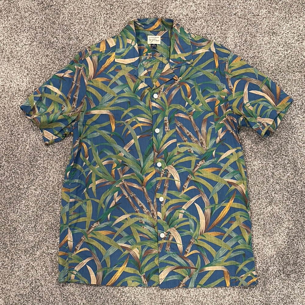 J. Crew Men’s Small Tiki Bamboo Button down Shirt